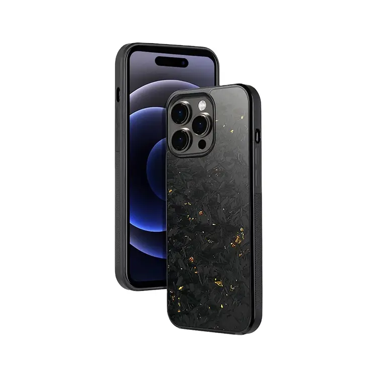 2023 Matte Premium Echte Koolstofvezel Telefoonhoes Zwart Goud Gesmeed Carbon Telefoon Hoesjes Voor iPhone