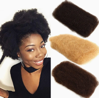 Afro Kinkys capelli umani alla rinfusa per extension Dreadlock 1 confezione da 50 grammo di riparazione treccia Twist Afro crespo capelli umani per Locs