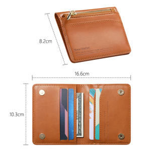 Nuevo Tarjetero Ultrafino de Cuero PU con Cierre de Cremallera, Múltiples Ranuras para Tarjetas Bancarias, Monedero para Efectivo, Logotipo Personalizado, Diseño Delgado - Product Image 3