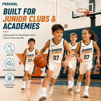 Ensemble d'uniformes de basketball pour enfants – Maillot et short personnalisés pour jeunes, légers et respirants, pour académies, camps et commandes d'équipes juniors