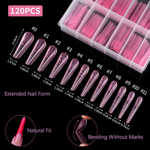 Nouveaux embouts de moule de construction rapide OEM <span class=keywords><strong>Gel</strong></span> UV rose gros chiffres carré amande double forme extension faux ongle pour forme d'extension d'ongle - Product Image 4
