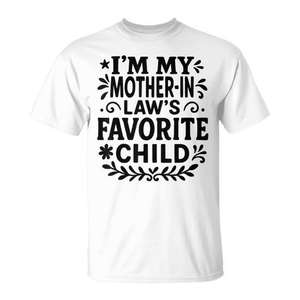 Camiseta con diseño vintage y efecto desgastado de My Mother In Law's Favorite Child Humor - Product Image 1