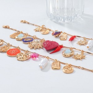 <span class=keywords><strong>ZAA</strong></span> 3 pièces/ensemble 2025 nouveau multicouche tissé conception feuille coeur fleur Chili pendentif Bracelet pour les femmes bijoux de fête - Product Image 5