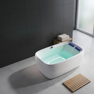 Baignoire autoportante de luxe moderne en acrylique, grande taille, carrée, pour deux personnes, avec cascade, contrôle intelligent et fonction de massage, nouvelle collection, en promotion - Product Image 2