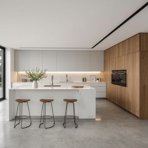 CBMmart Meubles de <span class=keywords><strong>cuisine</strong></span> modernes de luxe, accessoires de <span class=keywords><strong>cuisine</strong></span>, banc en bois avec dessus en marbre <span class=keywords><strong>LED</strong></span>, armoires de <span class=keywords><strong>cuisine</strong></span> - Product Image 2