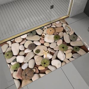 Tapis de salle de bain en terre de diatomée texturée, absorbant, antidérapant, pour <span class=keywords><strong>douche</strong></span> et toilettes, avec support en caoutchouc naturel, séchage rapide - Product Image 2