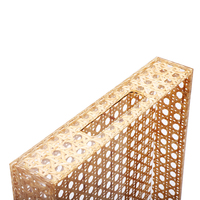 Usine en gros plateau d'inspiration japonaise acrylique transparent avec texture en bambou 29X21Cm plateau de service