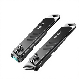 Coupe-ongles en acier inoxydable à grande mâchoire et lame angulaire, portable, pour doigts et orteils, avec trou pour porte-clés, logo personnalisé - Product Image 1