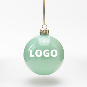 <span class=keywords><strong>Palline</strong></span> di Natale Lussuose in Vetro Decorate con Tessuto <span class=keywords><strong>Verde</strong></span> e Stampa Logo Personalizzata - Product Image 6