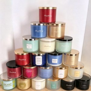 Collection Saint-Valentin Fête des Mères Huile de Massage Parfum Bougies Luxe 3 Mèches Cadeau Aromathérapie Velas Perfumadas <span class=keywords><strong>Bougie</strong></span> Parfumée - Product Image 1