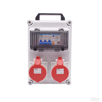 Boîte de prises murale portable en plastique étanche Karwoll KWDZ pour usage industriel extérieur, 380V 32A, 8 prises, Chine Zhejiang, temporaire