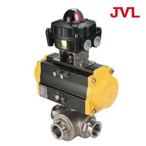 steam control Gas   liquid 4 inch flange pneumatic three-way ball valve