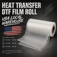 Rouleau de film DTF PET double face mat chaud/froid à décollement instantané 33cm 60cm pour impression textile
