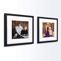 Set Bingkai Foto Hitam 12x12 Persegi dengan Alas untuk Memajang Foto 8x8 atau 12x12 Tanpa Alas Bingkai Foto