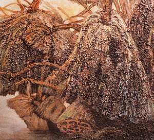 Peinture Murale sur Toile en Grès Style Fleur Moderne Faite à la Main pour Décoration Intérieure et Ornement, Magnifique Œuvre Florale - Product Image 2