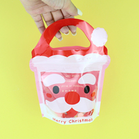 Emballage cadeau pour nourriture pour animaux de compagnie en forme de Père Noël avec fermeture éclair en Mylar imprimé personnalisé Joyeux Noël, pour bonbons, biscuits, collations