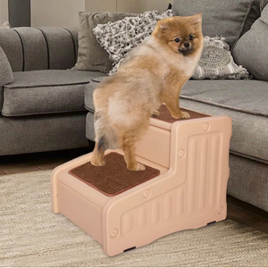 2-Step Extra Brede Trappen Voor Huisdieren Voor Katten En Honden Tot 200 Pond Tuinbenodigdheden In Chocoladekleur - Product Image 2