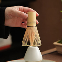 Ensemble de fouets à matcha robustes, emballage en boîte colorée, fouet à matcha en bambou fait main, Chasen à 100 dents avec cuillère et cuillère à thé, Chasen en bambou
