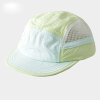 Casquette de course à bord souple en maille personnalisée, légère, en nylon, 5 panneaux, pour la course sur sentier