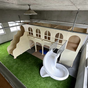Equipo de juegos interior de madera personalizado para niños, escalador sensorial, juego de roles con ventana, tobogán giratorio, casa de juegos para cafeterías y centros comerciales - Product Image 5