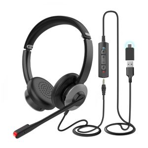 Tốt Nhất Bán USB Tai Nghe Có Dây Trung Tâm Cuộc Gọi Tai Nghe Máy Tính Máy Tính Xách Tay Điện Thoại Tai Nghe Với ENC Tiếng Ồn Hủy Bỏ <span class=keywords><strong>Microphone</strong></span> - Product Image 2