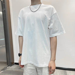 เสื้อยืดไหล่ปล่อยแบบเรียบเสื้อยืดผ้าฝ้าย100% ขนาดใหญ่สำหรับผู้ชายเสื้อยืดโลโก้แบบกำหนดเอง - Product Image 5