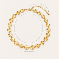 Collier Pendentif Disque Ondulé Personnalisé, Breloque en Métal Doré, Bijou Tendance, Accessoire de Chaîne
