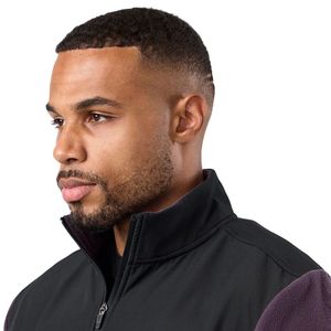 Sweat-shirt à col zippé en polaire pour homme, couleur prune, à blocs de couleurs, manches longues, chaud, pour le sport et les activités de plein air - Product Image 3