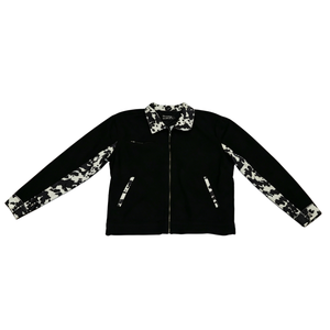Spliced <b>Camo</b> Sleeve Zip Denim Coat with Side Slit Pockets for Urban Streetwear Hip Hop Party Look for Adult Males - Product Image 6