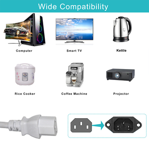 Custom <strong>UK</strong> 3 Prong BS 1363 Standard British Power Cord IEC 320 C13 Plug Adapter White AC Cable - Product Image 3