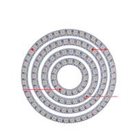 WS2812B 5050 SMD RGB Pixel lampu cincin DC5V modul melingkar yang dapat disesuaikan 16/30/45 LED konektivitas USB UNTUK Arduino/ESP8266 1m