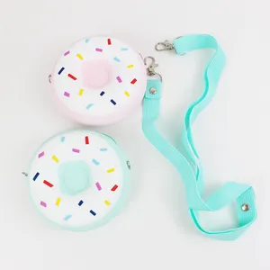 Silicone donut kid baby Shoulder bag Mini Fashion Crossbody Shoulder Bag handbag Snack bag with zippers