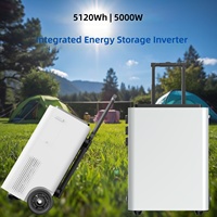 Alimentation de secours domestique 5,12 kWh, station d'alimentation portable 5000W, batterie LiFePO4, onde sinusoïdale pure, panneau solaire TSX Power