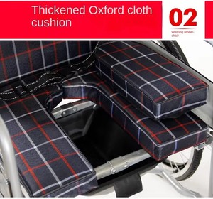 Fauteuil roulant pliable léger avec siège <span class=keywords><strong>de</strong></span> toilette, chariot à main et fauteuil roulant épaissi pour personnes âgées et thérapie <span class=keywords><strong>de</strong></span> réadaptation - Product Image 4