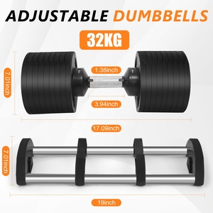 전체 판매 상업용 조정 가능한 덤벨 세트 40kg 43kg 32kg 24kg 20kg 무료 무게 덤벨 바디 빌딩 용 조절 가능 - Product Image 4