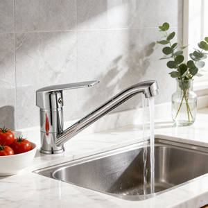Robinet de cuisine à installation sur plan, design moderne, en alliage de zinc, avec noyau en céramique, idéal pour les cuisines d'hôtels et d'appartements - Product Image 2