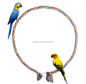 Cotton Rope for Bird Perch <strong>Pet</strong> Birds Climbing Frame Pole Bird Bungee <strong>Toys</strong> <strong>Parrot</strong> Chew <strong>Toys</strong> <strong>Parrot</strong> Rope Perch With Bells - Product Image 4
