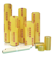 Film extensible en PVC souple, film rétractable soluble dans l'eau, étanche à l'humidité, pour emballage d'épicerie, rouleau de moulage par soufflage industriel alimentaire