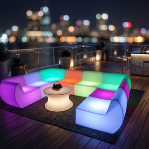 Promotional bar Illuminated Wholesale Outdoor Pub <strong>Lounge</strong> Sectional Plastic <strong>Light</strong> up Nightclub Furniture Glow Led Sofa - Product Image 3