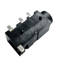 Connecteur femelle pour casque téléphonique JLC PJ-320A 3,5 mm 4 broches à contact en cuivre, boîtier LCP, 30 V 0,5 A, SMT, IP20, rectangulaire