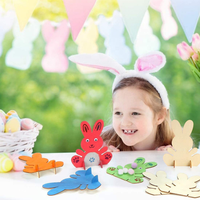 2025 Pâques en bois debout ornements bricolage artisanat joyeux pâques lapin fête Table enfants jouets cadeau décoration de la maison