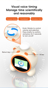 Reloj Despertador Inteligente con IA para Niños - Reloj Despertador con Control por Voz, Entrenador de Sueño con Luz Nocturna, Música y Aprendizaje del Tiempo - Product Image 5