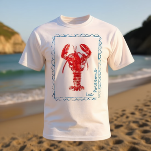 Camiseta vintage con diseño de langosta roja, unisex, talla mediana para adultos, corte clásico, ropa informal - Product Image 3