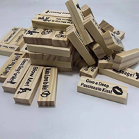 Juego de torre de bloques de madera personalizado, 48 Uds., ideas de fecha y noche, juego de bloques de apilamiento de torre de San Valentín