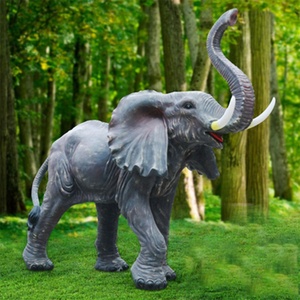 Sculpture d'éléphant sauvage grandeur nature en fibre de verre pour musée, décoration de jardin et pelouse, ornements, fabrication OEM - Product Image 5