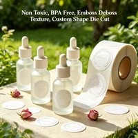 Étiquette cosmétique personnalisée en relief, sans BPA, non toxique, avec découpe de forme personnalisée, pour flacon de sérum de maquillage