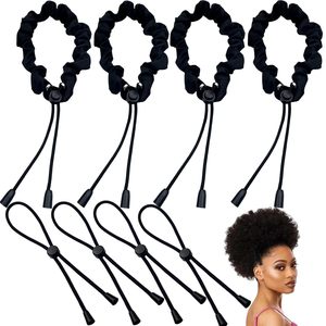 Vente en gros d'élastiques à <span class=keywords><strong>cheveux</strong></span> en satin de soie ajustables personnalisés, chouchous extra longs en satin, outils de frisage sans chaleur, bandeaux - Product Image 6