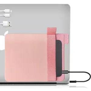 Pochette portable sans fil support de tapis de souris de jeu portefeuille pour ordinateur portable bâton arrière sur souris pour ordinateur portable batterie USB sac étui de transport