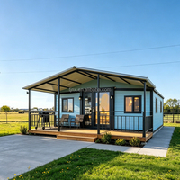 Maison Modulaire Préfabriquée 20ft 30ft 40ft, Mini-Maison Mobile Préfabriquée 2 3 4 Chambres, Maison Conteneur de Luxe Extensible avec Terrasse