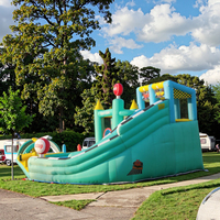 Château Gonflable à Succès pour Enfants, Jeux de Fête et Toboggan Aquatique, Maison de Rebond à Domicile avec Installation Facile, Certifié CPC